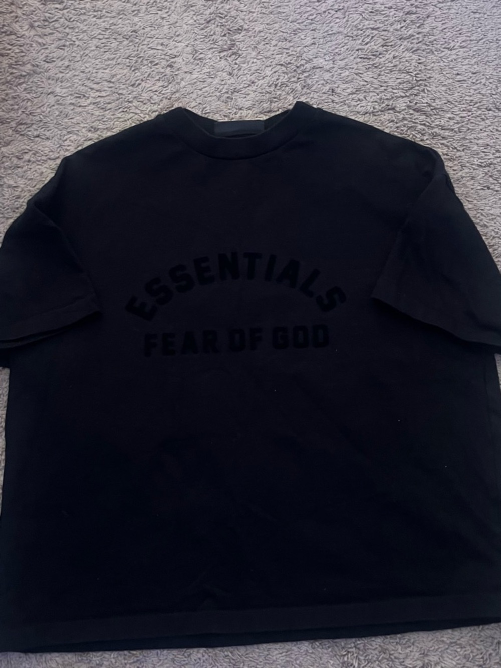 Essentials by Fear of God Black Short-Sleeve Logo Tee